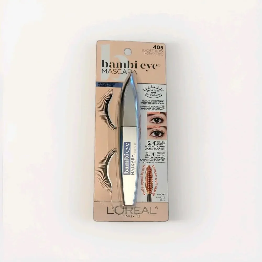 L'Oreal Paris Bambi Eye Waterproof Mascara 405 Blackest Black 0.21 fl oz
